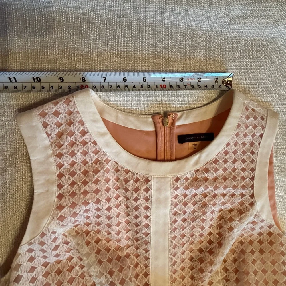 Tommy Hilfiger White Sleeveless Eyelet Fit-and-Flare Dress - Picture 3 of 8